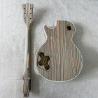 Diy Electric Custom Lp Guitar Kit Set Zebra Wood Body Neck Finger Gd Hardware In