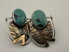 Artisan Handmade Southwestern Sterling Silver   Turquoise  Earrings