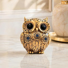 4 8  Vintage Gold Owl Statue With Blue Evil Eyes  Figurine Decoration Gift