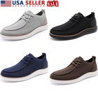 Mens Loafers Lace-up Canvas Lightweight Breathable Casual Boat Shoes Us