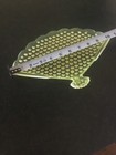 Two Yellow Hobnail Opalescent Fan Trays  One Full Size And One Minature