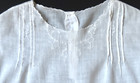 Vintage Semi-sheer Baby Girl Dress  Pintuck Pleats   Embroidery  White