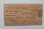 Rare 1887 Registered Mail Card Vinton County Hawks ohio Ghost Town