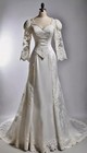 Vintage Mermaid Wedding Dress Corset Lace Half Sleeve Trailing Satin Bridal Gown