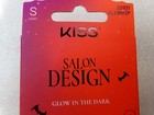 Kiss Salon Nails Shiny Black   Orange Halloween Glue On Short Glow In Dark