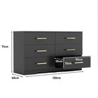 Black 6-drawer Dresser With Gold Handles