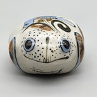 Mexican Tonala Pottery Folk Art Frog Hand Painted Blue Bird Signed Pammay