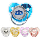 Newborn Baby Pacifier Clip With Cover Rhinestone Crown Luxury Pacifier Chain Inf