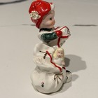Lefton Christmas Santas Helper Elf Pixie Boy Ceramic Figurine Vintage Japan Mcm