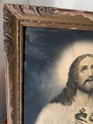 Vtg  Black   White Print Sacred Heart Jesus In Frame No Glass Estate Find