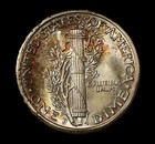 1944-d Mercury Dime Gem Bu   Full Bands Toned