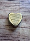 Vintage Cloisonn   Enamel Floral Heart Gold Tone Hinged Pill Box Trinket Used