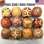 100-500pcs Wooden Beads Large Hole Mixed For Macrame Jewelry Craft Making Diy Us