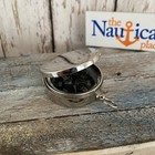 Silver Finish Brass Compass With Hinged Lid  Old Pocket Style  Nautical Necklace