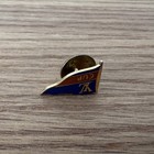 Louis Vuitton Cup Vintage Lapel Pin Lv Sailing Burgee Flag Gold-tone Brass Blue