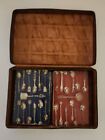 Rare Vintage Italian Handmade Playing Cards Double Deck Brown Leather Case Box
