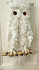 Vintage 1970   s Boho Large Macram   Owl Wall Art Fluffy Eye Wall Hanging 15 x26   