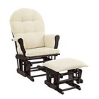 Windsor Glider And Ottoman-espresso W  Beige Cushion Espresso With Beige
