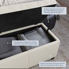 47  Elegant Faux Leather Solid Rectangular Storage Ottoman Bench Large  Cream
