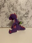 Vintage 1995 Purple Gold Dragon 11 5 Plush Red Tongue Sparkle