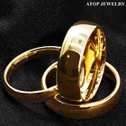 Tungsten Carbide Gold Polish Plated Metal Wedding Band Ring Atop Men s Jewelry