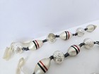 Vintage Christmas Garland Mercury Glass Bead Silver Stripe