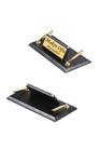 Elegance Luxury Leather Desk Set With Double Document   Desktop Flagpole Black