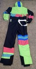 Oosc One Piece Ski Suit Xl Retro Colorblock Snowboard Snowsuit 10k Waterproof