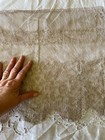 Antique French 5 Yds Length Wide Champagne Scolloped Chantilly Lace