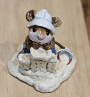 Wee Forest Folk M-76 Beachy Mouse Retired Signed Ap  No Wff Box 1982 Sandcastle