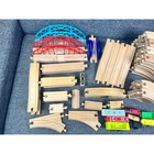 Wood Train Track Lot 126 Piece Curves Straight Bridges Thomas   Brio Compatible