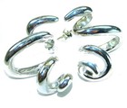 Spiral Italy Made 925 Sterling Silver Earrings Handcrafted Abstract Silver 9 8g