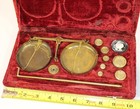 Vintage Brass Balance Scale Set W  Weights   Case Jeweler Apothecary Accessories