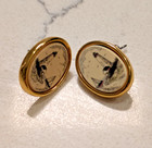 Authentic Vintage Barlow Handpainted Lighthouse Gold Jewelry Set