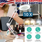 Desk Lamp With 10x Magnifying Glass 10 Brightness Levels Adjustable Clamp Light