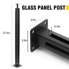 91cm 35 8in 304ss Black Glass Railing Middle Post For Steps  Balcony stairway