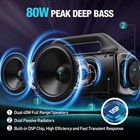 Portable Bluetooth Speaker 80w Subwoofer Ip67 Waterproof For Outdoor Use