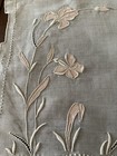  marghab    Vintage Iris Hand Emb beige Organdy 8 Placemats 8 Linen Napkins