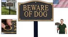 Premium Decorative Beware Of Dog Sign - 18  Tall  Easy Installation Yard Plaque