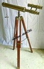 18 Inch Nautical Marine Spyglass Brass Desktop Telescope On Wooden Tripod Stand