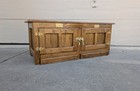 Vintage White Clad Oak Wood Ice Box Coffee Table - 2-door Cabinet Storage