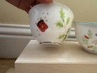 Koran-sha Porcelain Painted Floral animal Tea Cups Set Of 5 W  Wooden Box