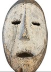 Antique African Lega Carved Wood Mask W traces Of White Slip Clay  11   x 7   