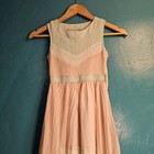 Rare Editions Girls 7 Formal Peach  Cream   Sage Dress Flower Girl Party Organza