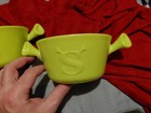 2kelloggs Promotion Shrek Ogre Ear Handle S Logo Lime Green 6  Round Cereal Bowl