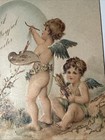 1910 Embossed Antique Cherubs Painted Easter Egg Greeting Card Postcard Vtg