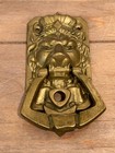 Rare Vintage Brass Royal Lion Head Door Knocker With Handle