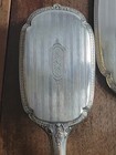 Antique R  Wallace   Sons Sterling Silver Art Deco Vanity Mirror   Brush Set