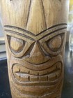 Vintage Mcm Hand Carved Wood Tiki Totem 8    Tall Hawaii Read  