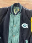 Vtg Green Bay Packers Nfl Football Leather Letterman Varsity Jacket Mens Large 